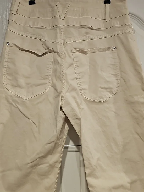 Veronica Beard Marley Convertible Leg High Rise Utility Pant Ecru Sz 29 - Picture 8 of 13